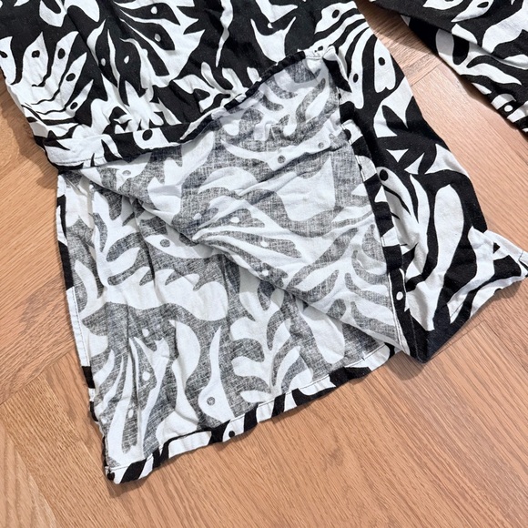 NWT Rachel Zoe Palm Print Linen Blend Wide Leg Jumpsuit Romper L - Picture 7 of 14